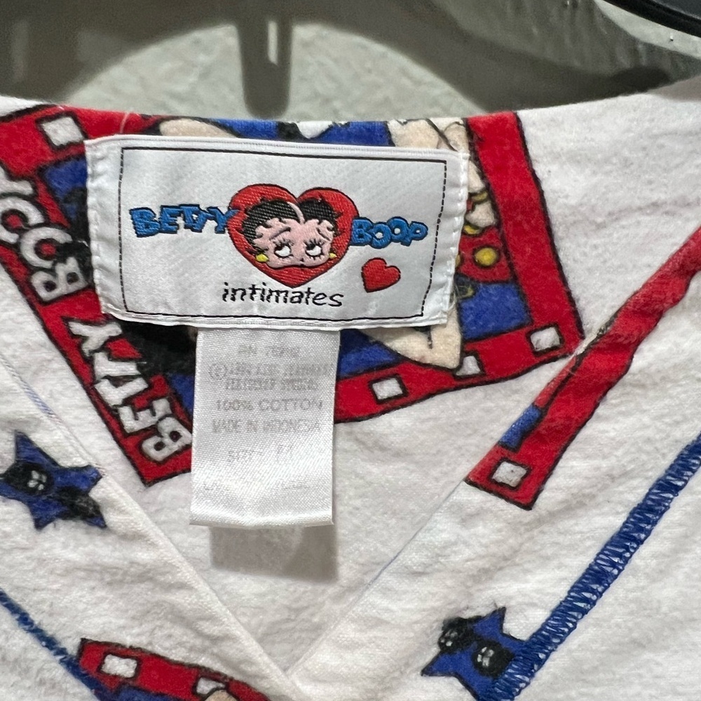 Vintage Betty Boop White Pajama Set 100% Cotton Vintage EUC Size M Detailed rare - Picture 4 of 7